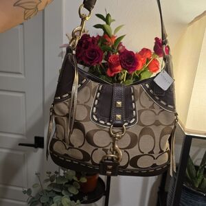 Coach Rare Brown and Tan Studded Bag NWT